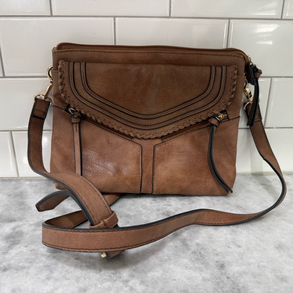 Maurices Brown Leather Crossbody Bag